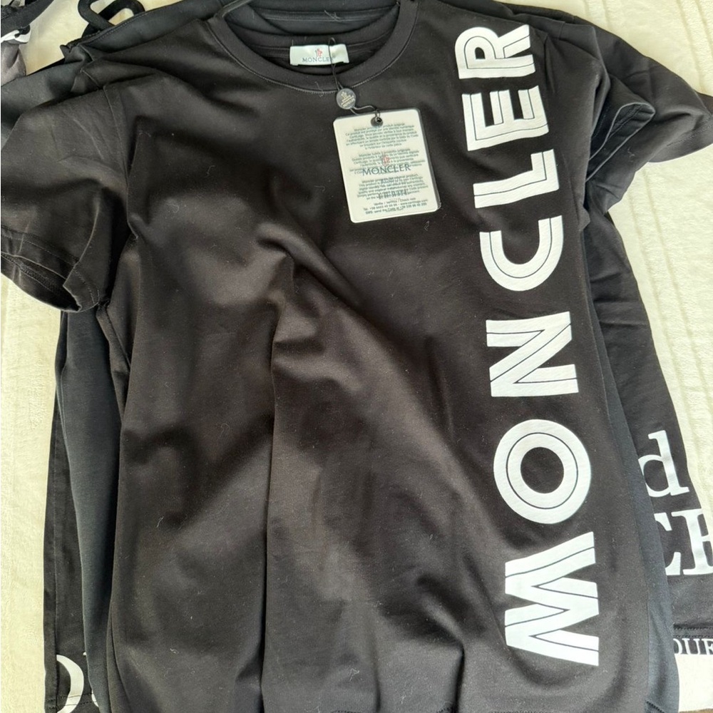 Moncler Kids Tee with Bold White Logo